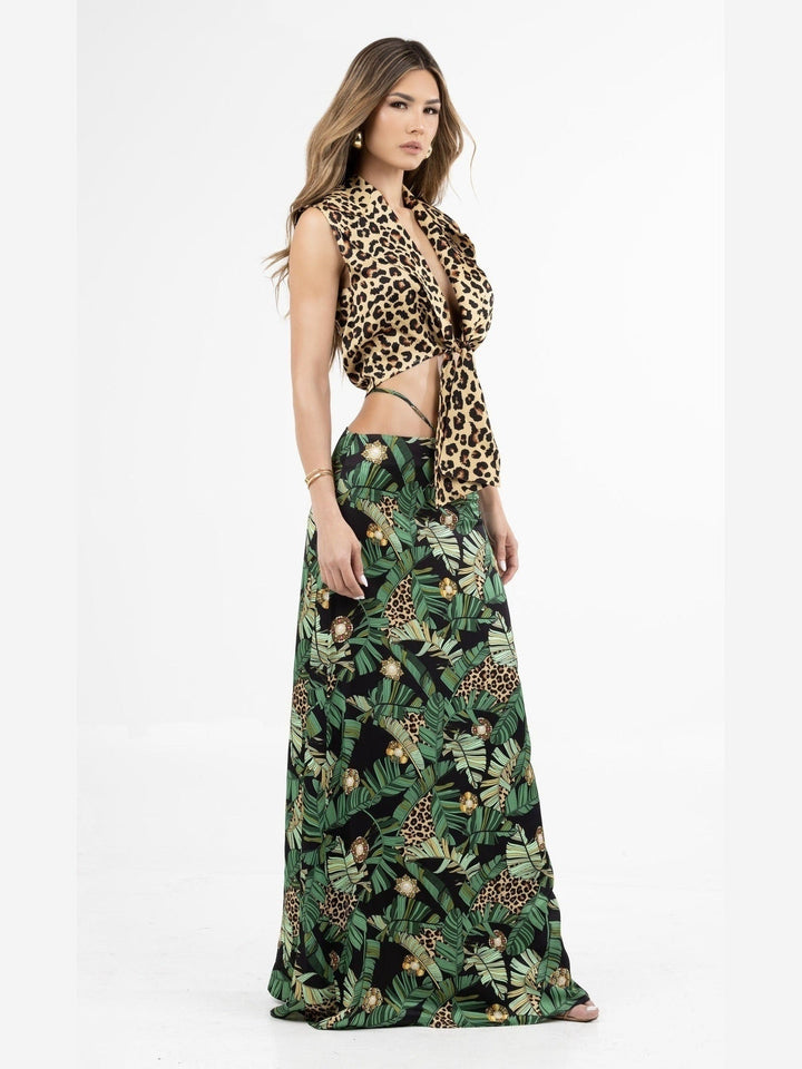 TROPICAL BLAZE LONG SKIRT