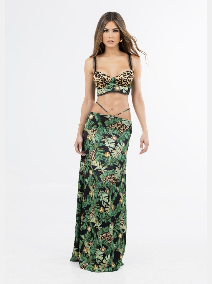 TROPICAL BLAZE LONG SKIRT